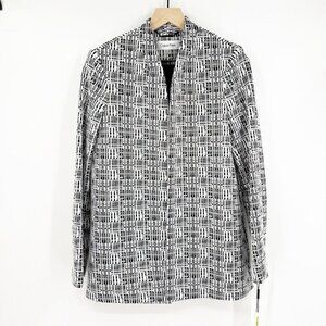 NWT Calvin Klein Black White Jacquard Open Blazer Jacket 8 Career Office Work